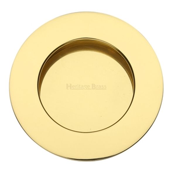 C1835-PB • 63mm Ø • Polished Brass • Heritage Brass Glue Fix Round Flush Pull