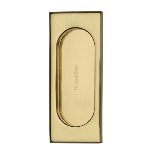 C1850 105-PB  105 x 44mm  Polished Brass  Heritage Brass Oval Aperture Contemporary Flush Pull