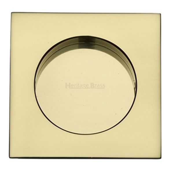 C1860-PB • 63.5 x 63.5mm • Polished Brass • Heritage Brass Glue Fix Square Flush Pull