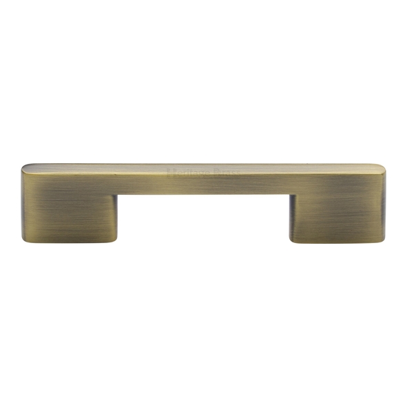 C3681 96-AT • 096 x 131 x 8 x 30mm • Antique Brass • Heritage Brass Slim Metro Cabinet Pull Handle