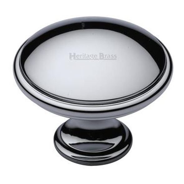 C3950 38-PC • 38 x 19 x 30mm • Polished Chrome • Heritage Brass Domed With Base Cabinet Knob