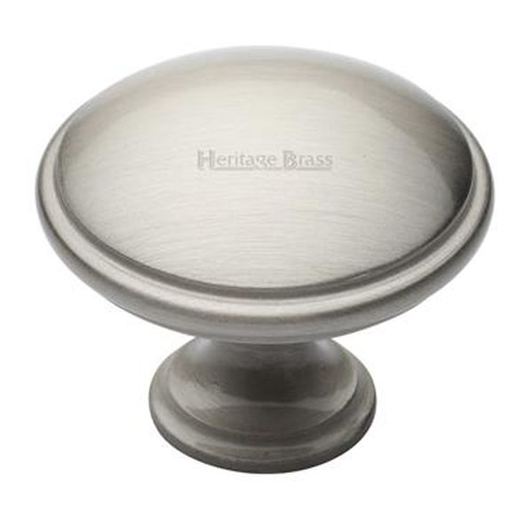 C3950 38-SN • 38 x 19 x 30mm • Satin Nickel • Heritage Brass Domed With Base Cabinet Knob