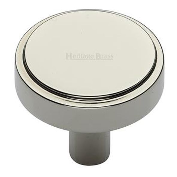 C3952 32-PNF • 32 x 9 x 29mm • Polished Nickel • Heritage Brass Stepped Disc Cabinet Knob