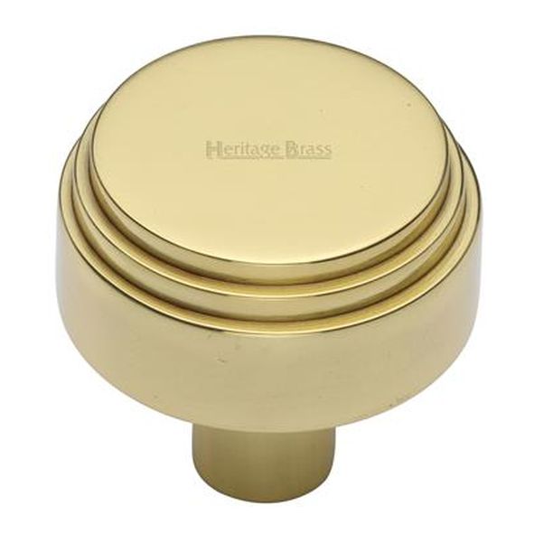 C3987 38-PB • 38 x 13 x 37mm • Polished Brass • Heritage Brass Round Deco Cabinet Knob