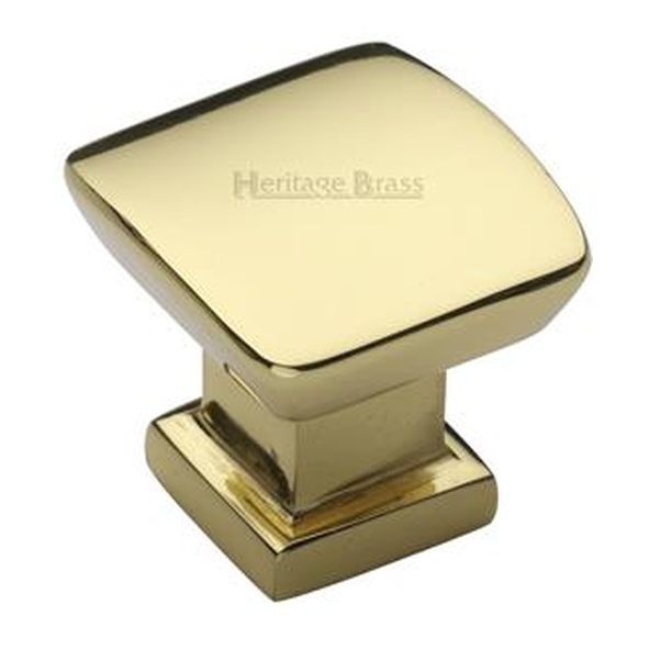 C4382 25-PB • 25 x 16 x 24mm • Polished Brass • Heritage Brass Plinth With Base Cabinet Knob