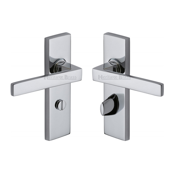 DEL6030-PC • Bathroom [57mm] • Polished Chrome • Heritage Brass Delta Levers On Backplates