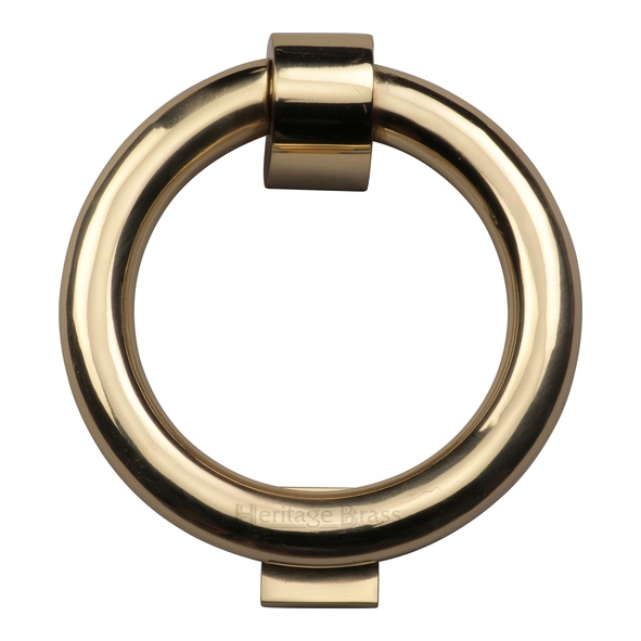 K1270-PB  107mm   Polished Brass  Heritage Brass Modern Ring Door Knocker
