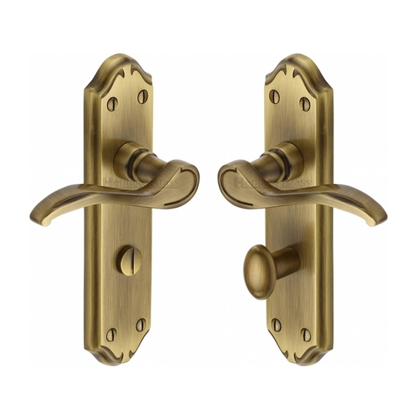 MM628-AT  Bathroom [57mm]  Antique Brass  Heritage Brass Verona Levers On Backplates