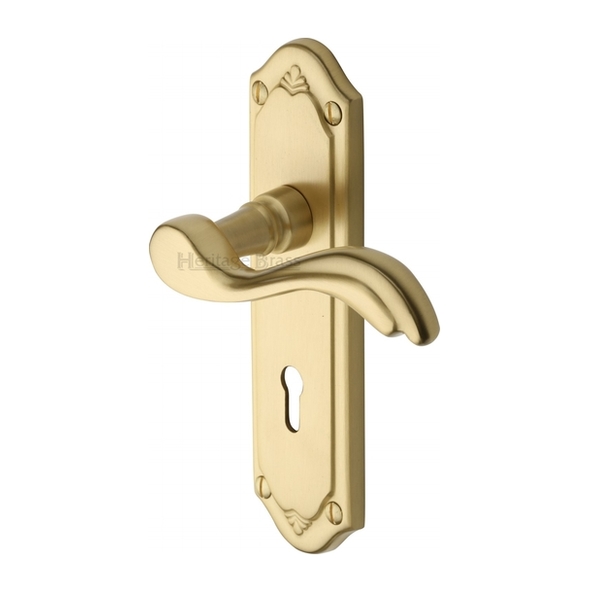MM991-SB • Standard Lock [57mm] • Satin Brass • Heritage Brass Lisboa Levers On Backplates
