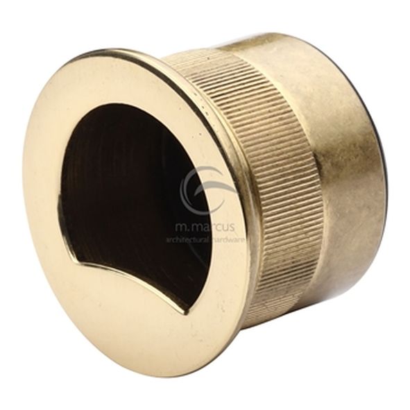 RD373-PB  30mm   Polished Brass  Heritage Brass Concealed Fix Round Flush Pull End