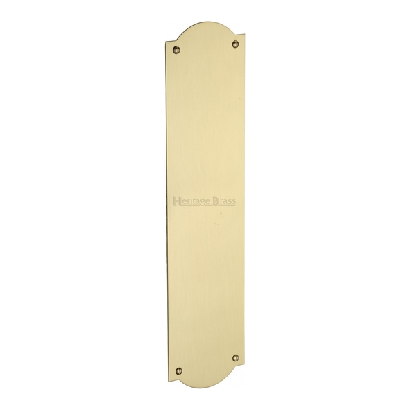 S640-SB • 305 x 072mm • Satin Brass • Heritage Brass Shaped Flat Finger Plate