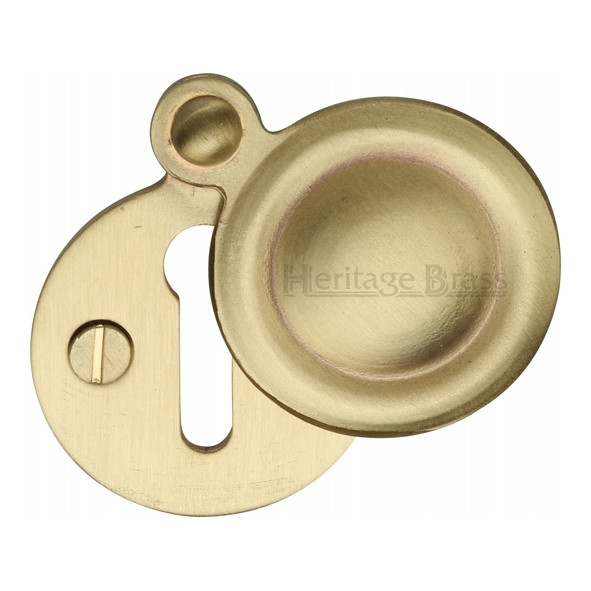 V1020-SB • Satin Brass • Heritage Brass Victorian Covered Mortice Key Escutcheon