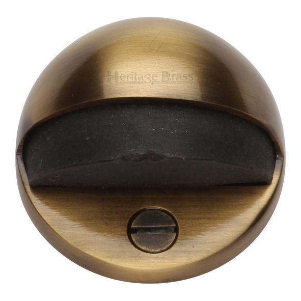 V1080-AT  024mm  Antique Brass  Heritage Brass Floor Mounted Oval Door Stops