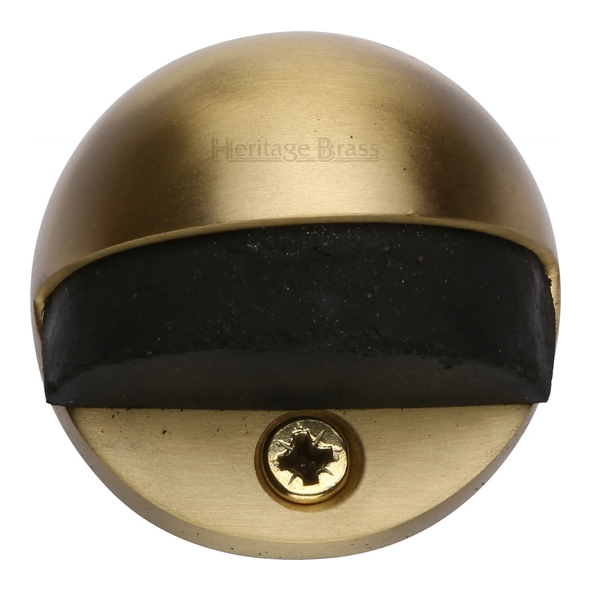 V1080-SB  024mm  Satin Brass  Heritage Brass Floor Mounted Oval Door Stops