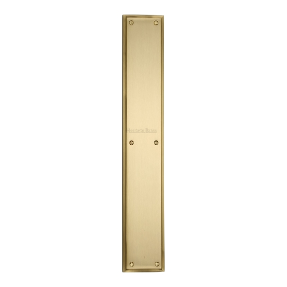 V1166-SB  460 x 070mm  Satin Brass  Heritage Brass Edged Cast Finger Plate