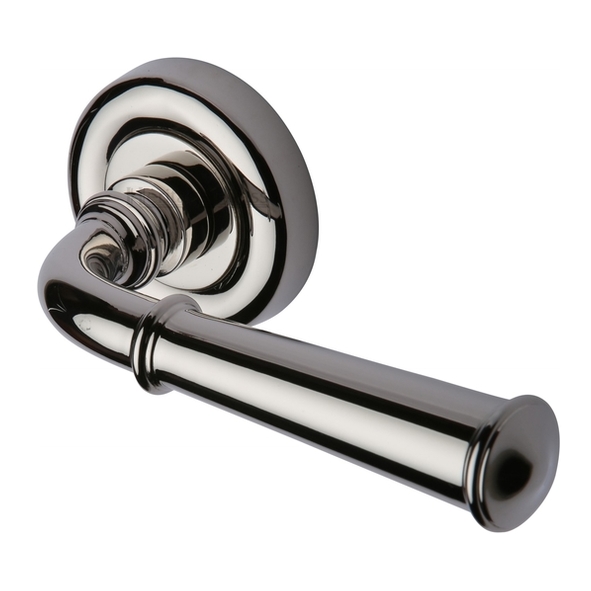 V1932-PNF • Polished Nickel • Heritage Brass Colonial Levers On Colonial Round Roses