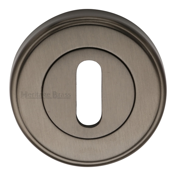 V5000-MB • Matt Bronze • Heritage Brass Edged Round Mortice Key Escutcheon