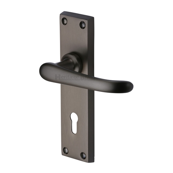 V700-MB • Standard Lock [57mm] • Matt Bronze • Heritage Brass Windsor Levers On Backplates