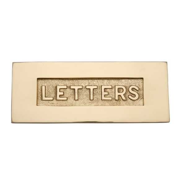 V845-PB  254 x 101mm  Polished Brass  Heritage Brass Victorian Sprung Letter Plate With Knocker