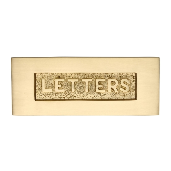 V845-SB  254 x 101mm  Satin Brass  Heritage Brass Victorian Sprung Letter Plate With Knocker