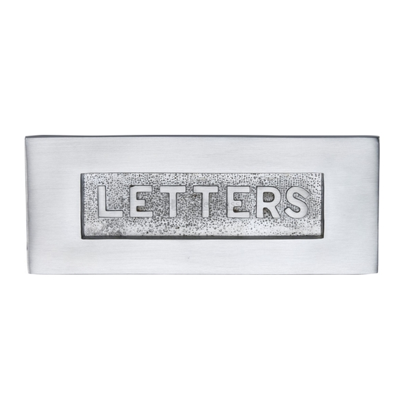 V845-SC • 254 x 101mm • Satin Chrome • Heritage Brass Victorian Sprung Letter Plate With Knocker
