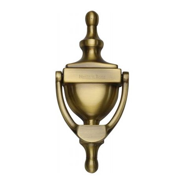 V910 152-AT  152mm  Antique Brass  Heritage Brass Urn Pattern Door Knocker