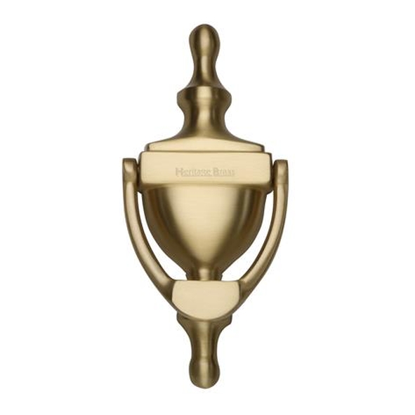 V910 152-SB  152mm  Satin Brass  Heritage Brass Urn Pattern Door Knocker