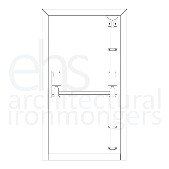 5462V-67 • Vertical • Polished Brass Effect • Format Push Bar Panic Bolt With Vertical Pullman Latches
