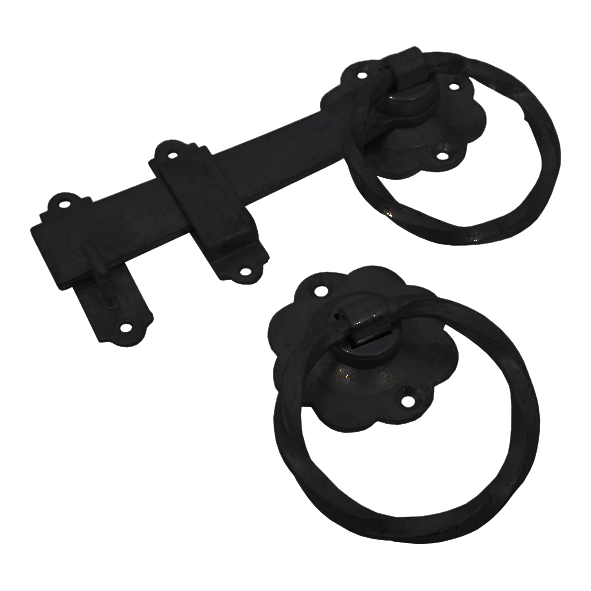 1137-150-BL  150mm  Black  Twisted Pattern Ring Handle Latch