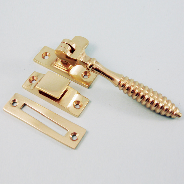 THD132/PB  Polished Brass  Reeded Casement Fastener