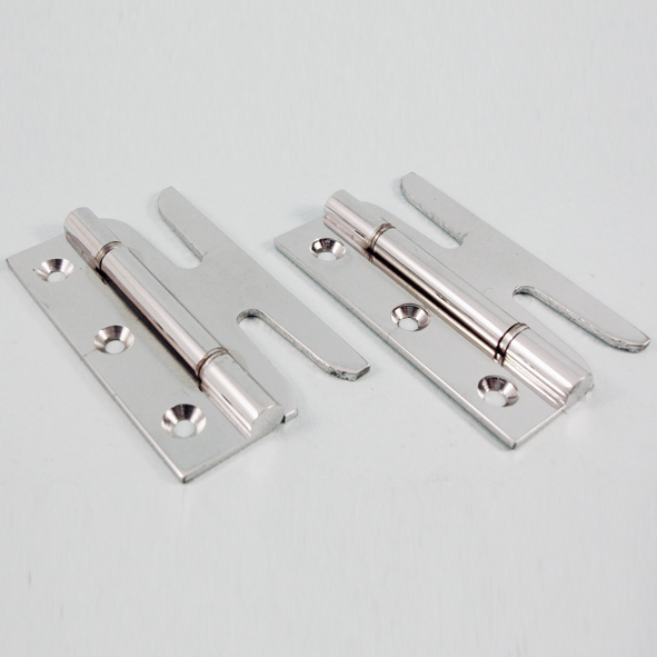 THD148/CP  075mm  Polished Chrome [25kg]  Steel Washered Brass Simplex Slotted Hinges