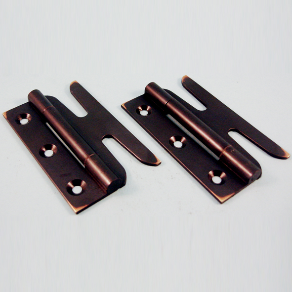 THD189/AC  075mm  Antique Copper [12.5kg]  Unwashered Brass Simplex Slotted Hinges