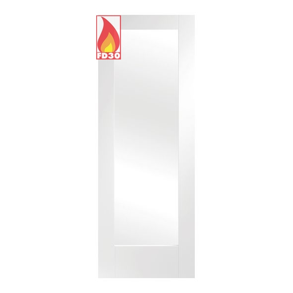 GWPP1033C-FD  1981 x 838 x 44mm [33]  Internal White Primed Pattern 10 FD30 Fire Door [Clear Glazed]
