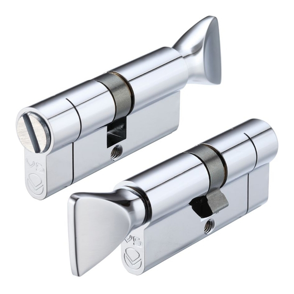 V5EP70CBLPC  R 35mm / T 35mm  Polished Chrome  Veir Euro Privacy Cylinder With Thumbturn