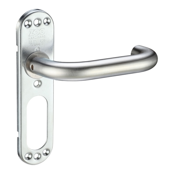 ZCSIP19SP • Satin Stainless • Zoo Hardware Grade 304 19mm Ø Levers On Standard Inner Backplates