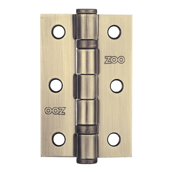 ZHS32FB  076 x 050 x 2.0mm  Bronzed [40kg]  Strong Ball Bearing Square Corner Steel Butt Hinges