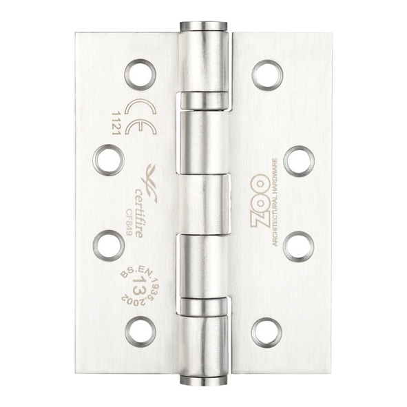 ZHSS243P3  102 x 076 x 3.0mm  Polished [120kg]  G13 CE Ball Bearing Square Corner 201 Stainless Butt Hinges