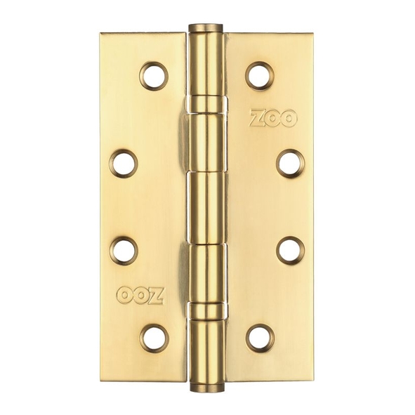 ZHSS63PVD  102 x 063 x 2.5mm  PVD Brass [80kg]  Slim Knuckle Ball Bearing Square Corner 201 Stainless Butt Hinges