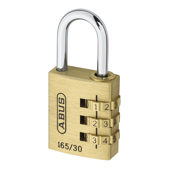 165-30  30 x 70 x 15mm Body  3 Digit  Abus Brass Combination Padlock