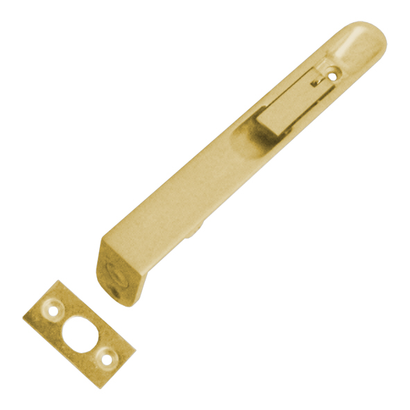 5622R-152X19-PB  152 x 19mm  Polished Brass  Radiused Allart Lever Action Flush Bolt