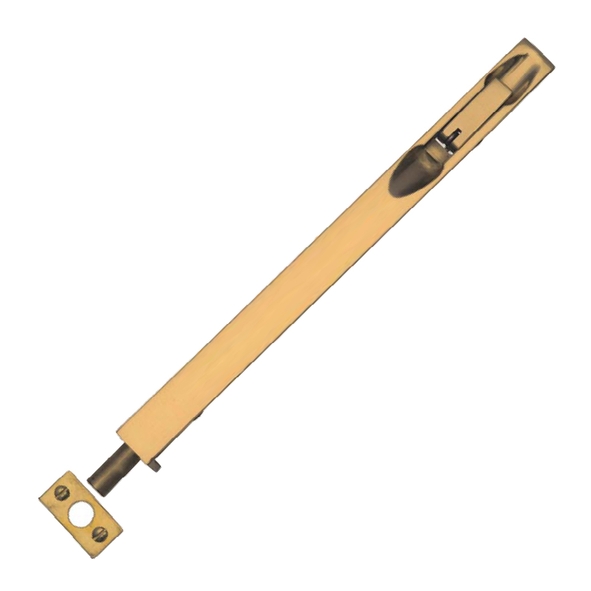 5645-254X19-PB • 254 x 19mm • Polished Brass • Extended Throw Allart Lever Action Flush Bolt