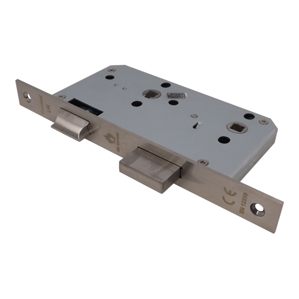 8403CF-04 • 088mm [060mm] • Satin Stainless • Square • Format Euro Standard Bathroom Lock