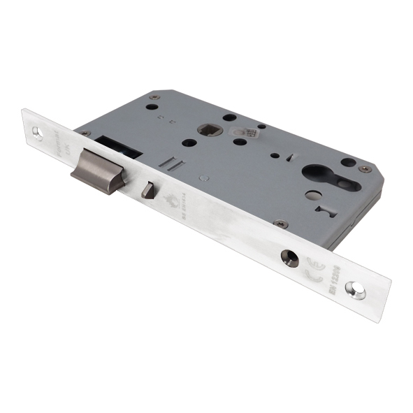 8458CF-02 • 088mm [060mm] • Polish Stainless • Square • Format Euro Standard Nightlatch Case c/w Anti-Thrust