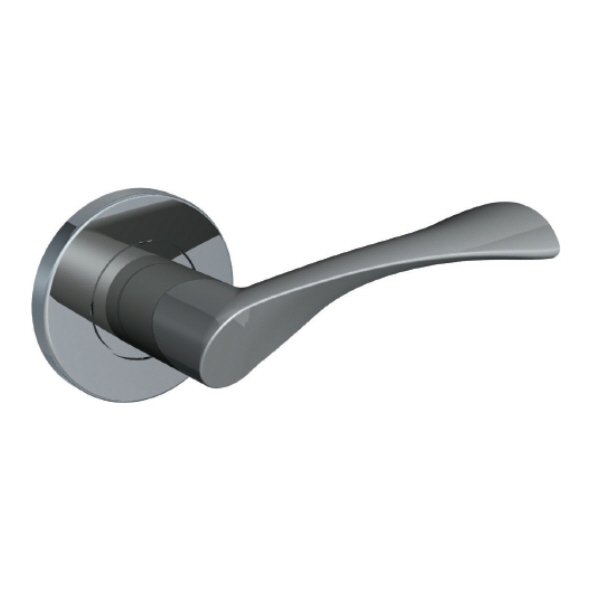 302-04 • Satin Stainless • Format Propeller Levers On Round Roses