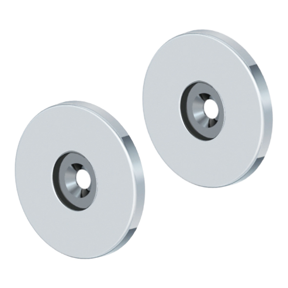 ORSP/22-02 • For 22mm Ø Pulls • Polished Stainless • Concealed Fixing Roses For 22mm Ø Round Bar Pull Handles