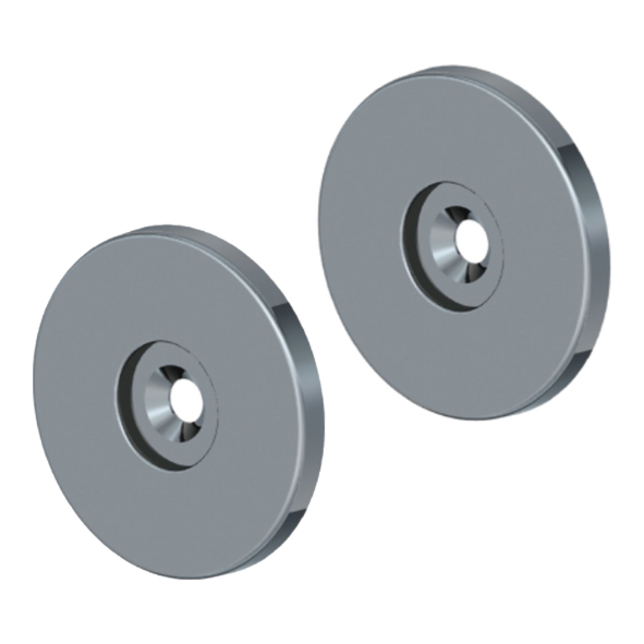ORSP/19-04 • For 19mm Ø Pulls • Satin Stainless • Concealed Fixing Roses For 19mm Ø Round Bar Pull Handles