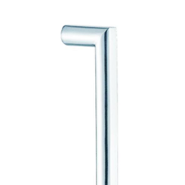 391.61810.262 • 425 x 19mm • Polished Stainless • Format Grade 304 Bolt Fixing Mitred Round Bar Pull Handle