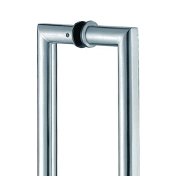 391.61850.212 • 425 x 19mm Ø • Satin Stainless • Format Grade 304 Back To Back Mitred Round Bar Pull Handles