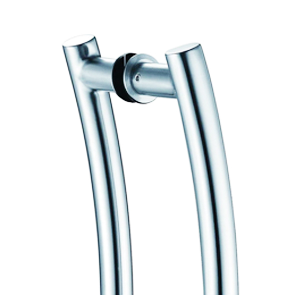 405/19/BB/300-02 • 300 x 200 x 19mm Ø• Polished Stainless • Format Grade 304 Back To Back Arched Pedestal Round Bar Pull Handles