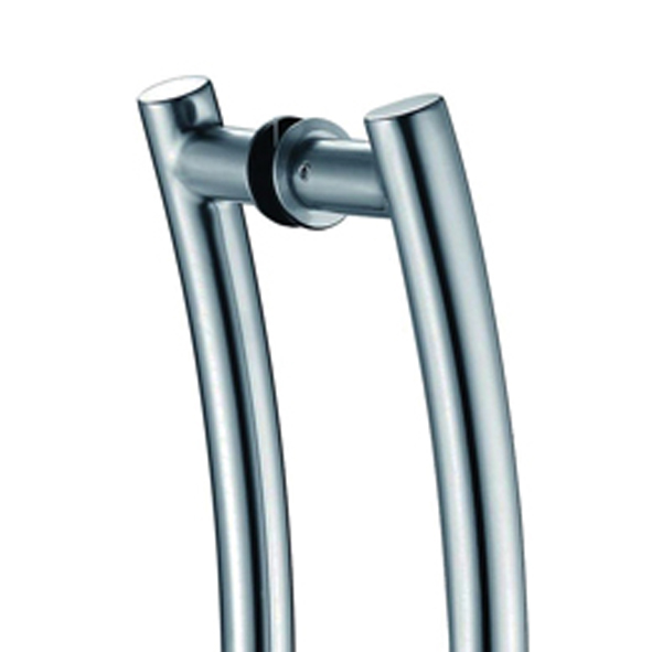 405/19/BB/300-04 • 300 x 200 x 19mm Ø • Satin Stainless • Format Grade 304 Back To Back Arched Pedestal Round Bar Pull Handles